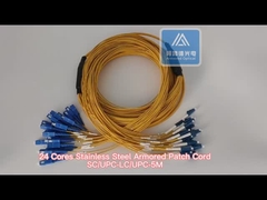 24 코어 스테인레스 스틸 장갑 패치 점퍼 SC-LC 노란색 LSZH