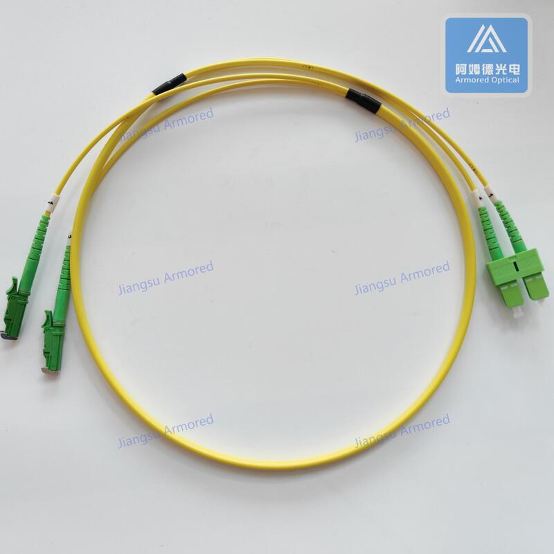 Duplex SM E2000-DSC-1M Fiber Patch Cord Yellow LSZH Patch Lead